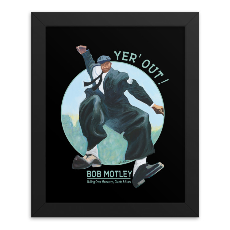 Teambrown Negro Leagues Umpire Bob Motley Artwork Framed 8 x 10 Print