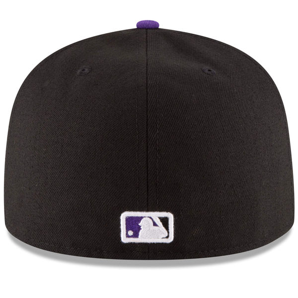 Men's New Era Colorado Rockies Black/Purple Alternate On-Field 59FIFTY Fitted Cap Men's New Era Colorado Rockies Black/Purple Alternate On-Field 59FIFTY Fitted Cap