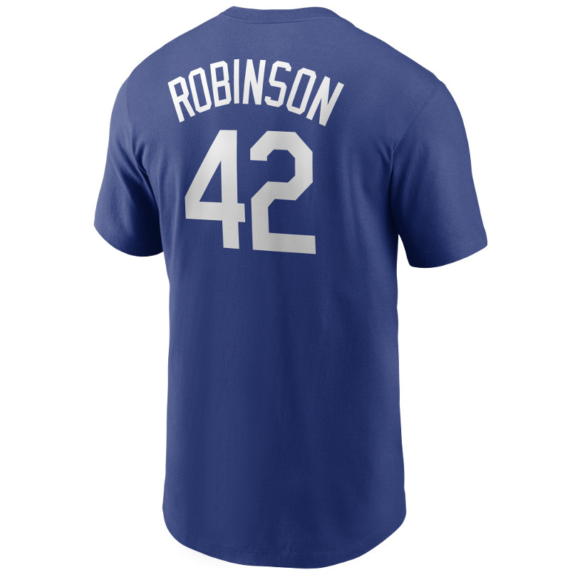 Men’s Nike Jackie Robinson Brooklyn Dodgers Cooperstown Collection Name & Number Royal T-Shirt Men’s Nike Jackie Robinson Brooklyn Dodgers Cooperstown Collection Name & Number Royal T-Shirt