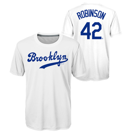 Men's Nike Jackie Robinson Royal Brooklyn Dodgers Cooperstown Collection Name & Number T-Shirt
