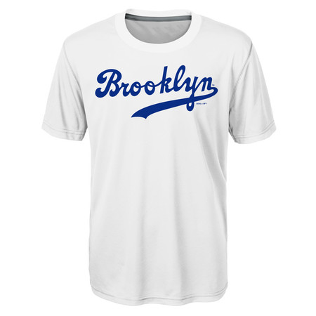  Jackie Robinson Brooklyn Dodgers #42 Blue Youth 8-20  Cooperstown Name and Number Player T-Shirt (14-16) : Sports & Outdoors