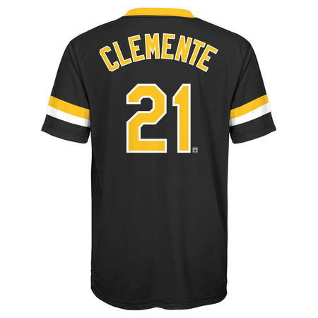 Men's Nike Roberto Clemente Pittsburgh Pirates Cooperstown Collection Name  & Number Black T-Shirt