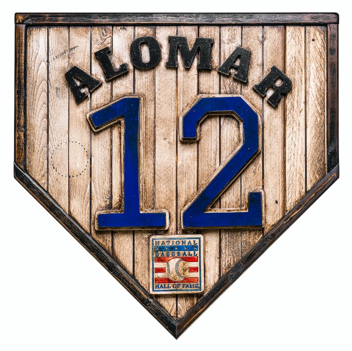 Roberto Alomar Hall of Fame Vintage Distressed Wood 18.5 Inch Legacy Home Plate Ltd Ed of 250 Roberto Alomar Hall of Fame Vintage Distressed Wood 18.5 Inch Legacy Home Plate Ltd Ed of 250