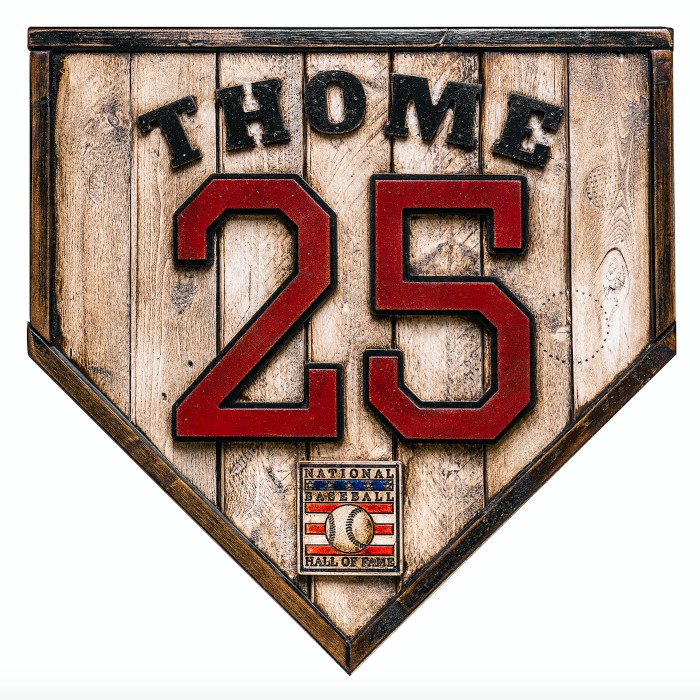 Jim Thome Hall of Fame Vintage Distressed Wood 18.5 Inch Legacy Home Plate Ltd Ed of 250