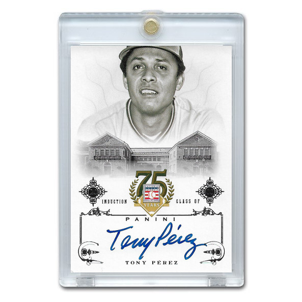 Tony Perez Autographed Card 2014 Panini Cooperstown HOF 75th Anniversary # 94