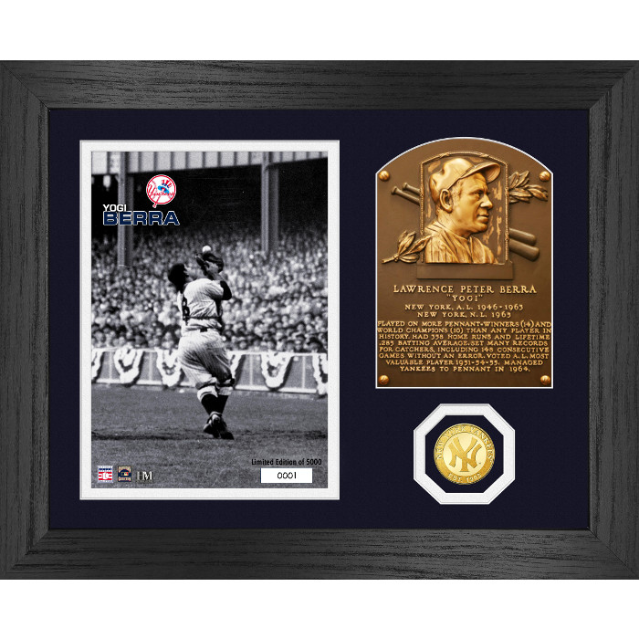 Highland Mint Yogi Berra Hall of Fame Plaque Bronze Coin 13 x 16 Photo Mint