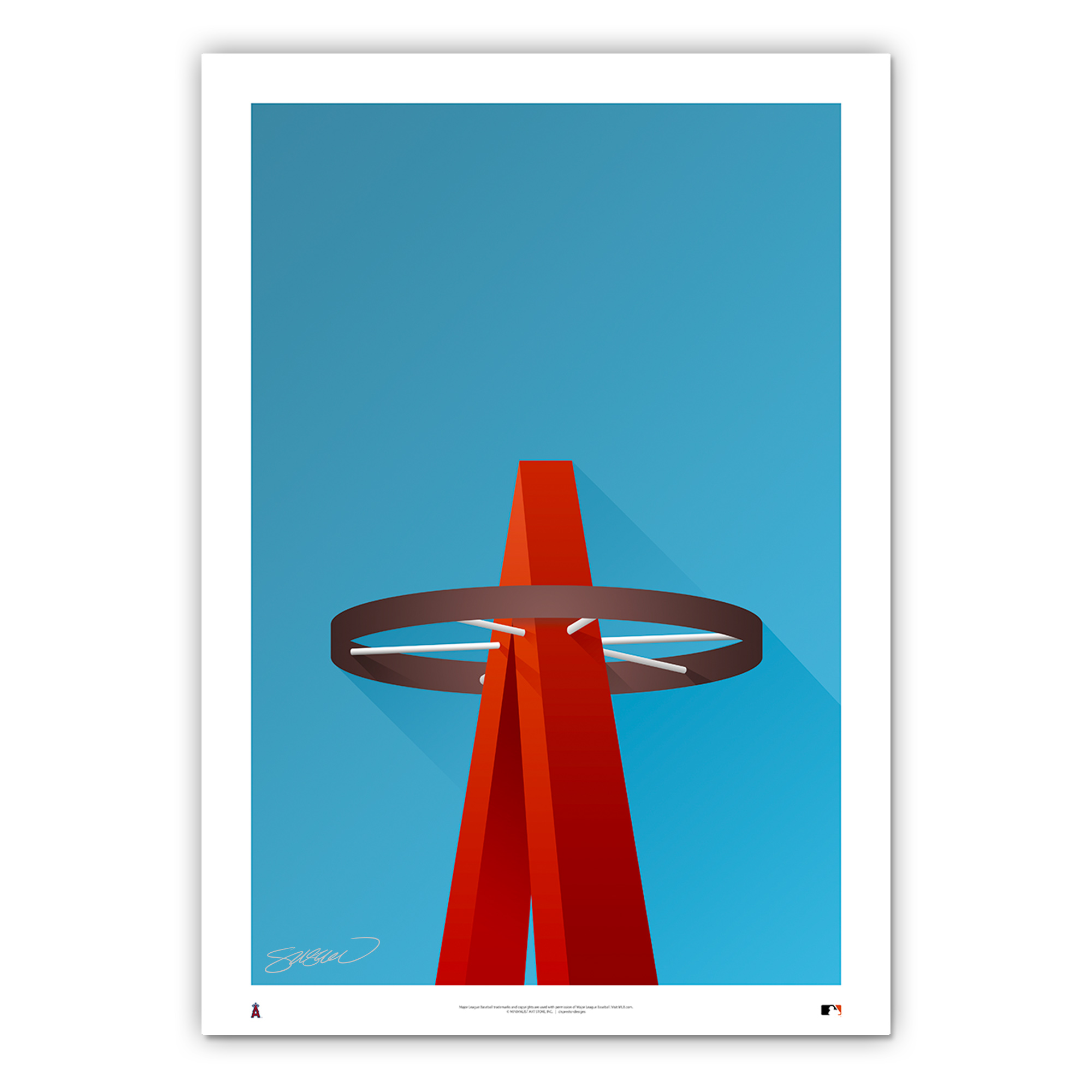 Angel Stadium #1 Minimalist Ballpark Collection 14 x 20 Fine Art Print by artist S. Preston