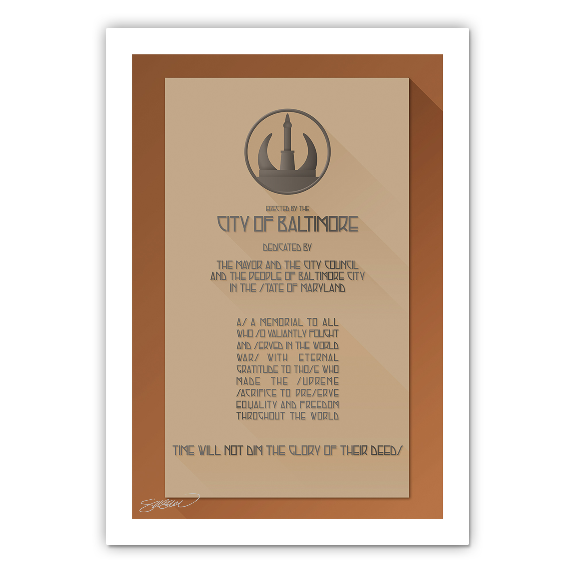 Memorial Stadium Minimalist Ballpark Collection 14 x 20 Fine Art Print by artist S. Preston