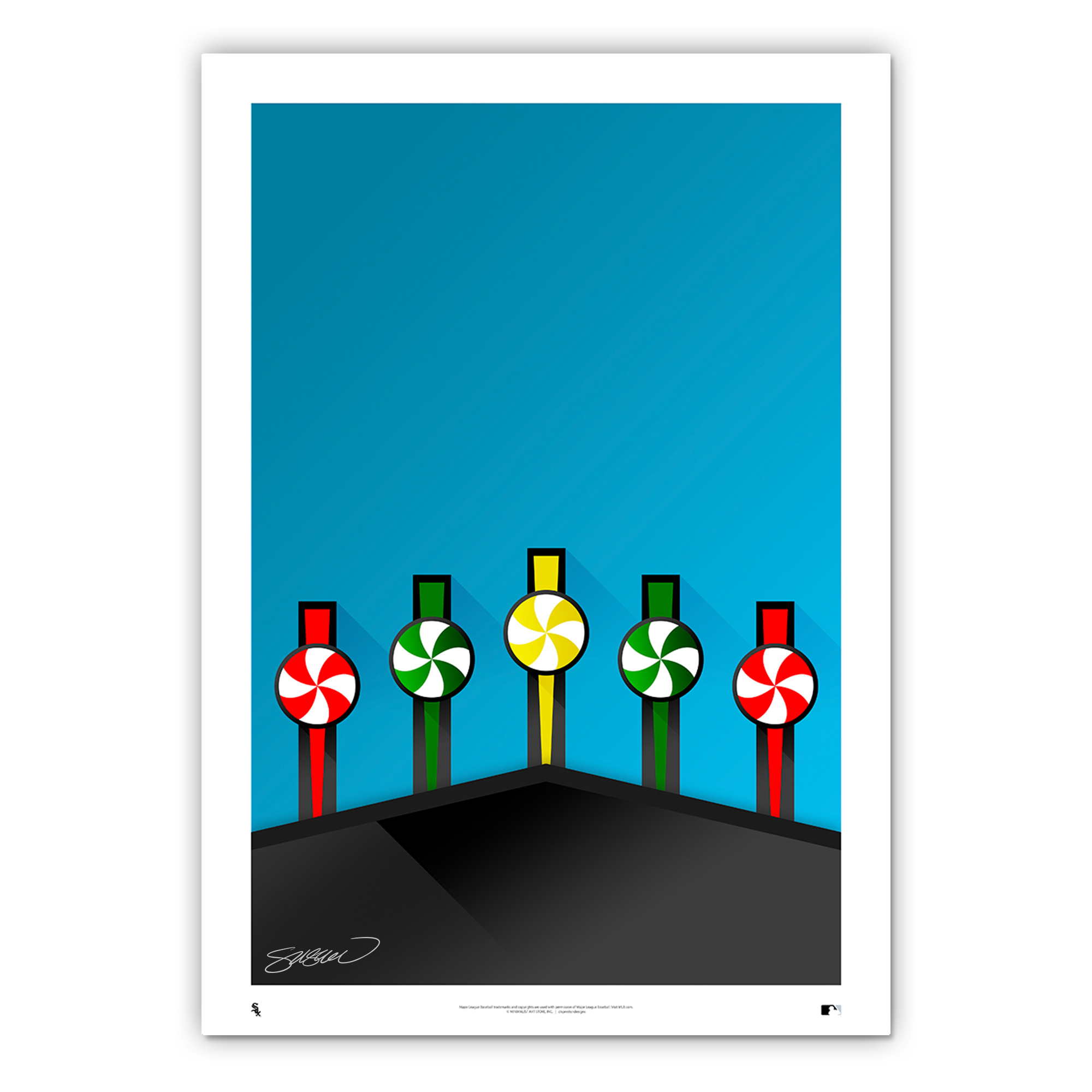 Guaranteed Rate Field Minimalist Ballpark Collection 14 x 20 Fine Art Print by artist S. Preston