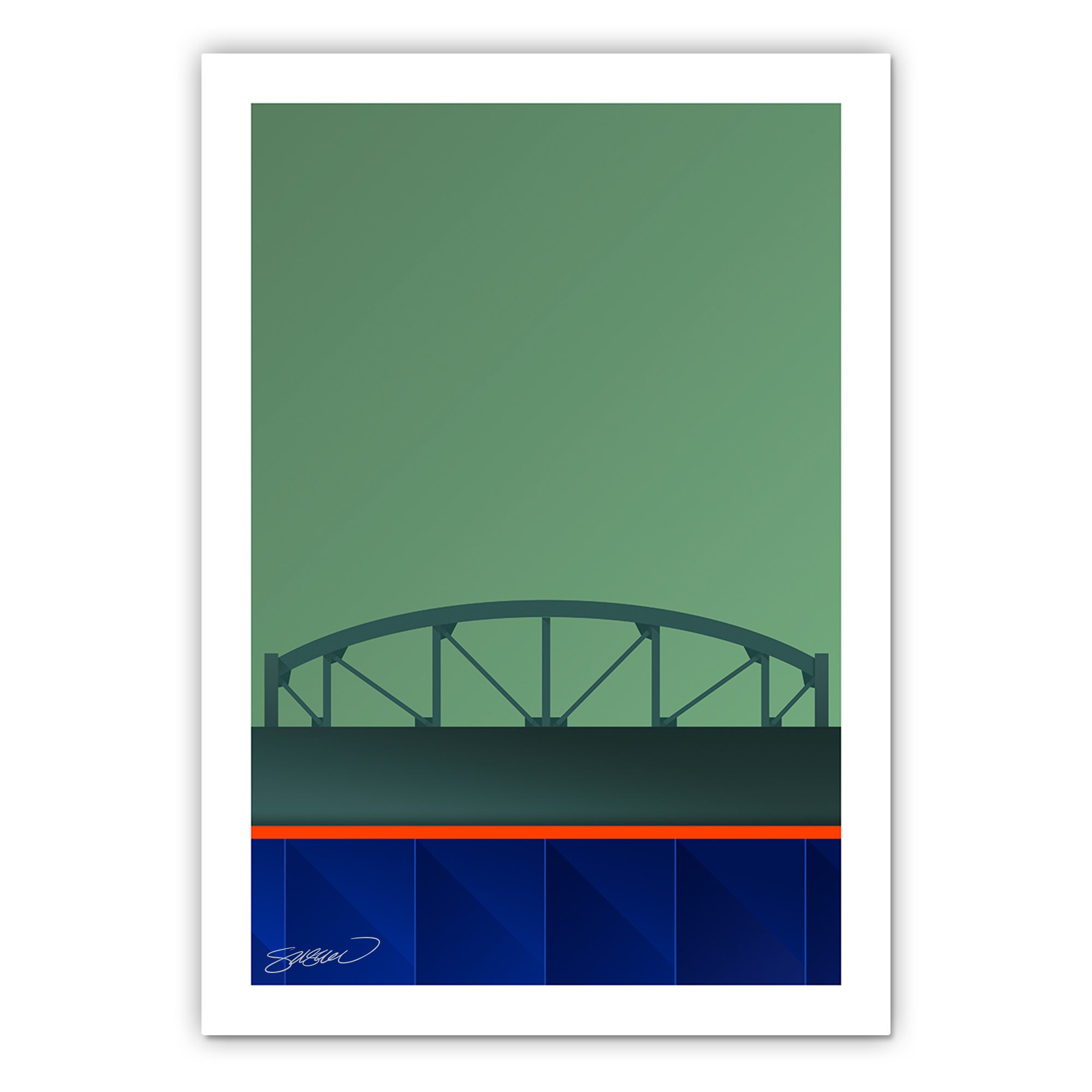 Citi Field Minimalist Ballpark Collection 14 x 20 Fine Art Print by artist S. Preston