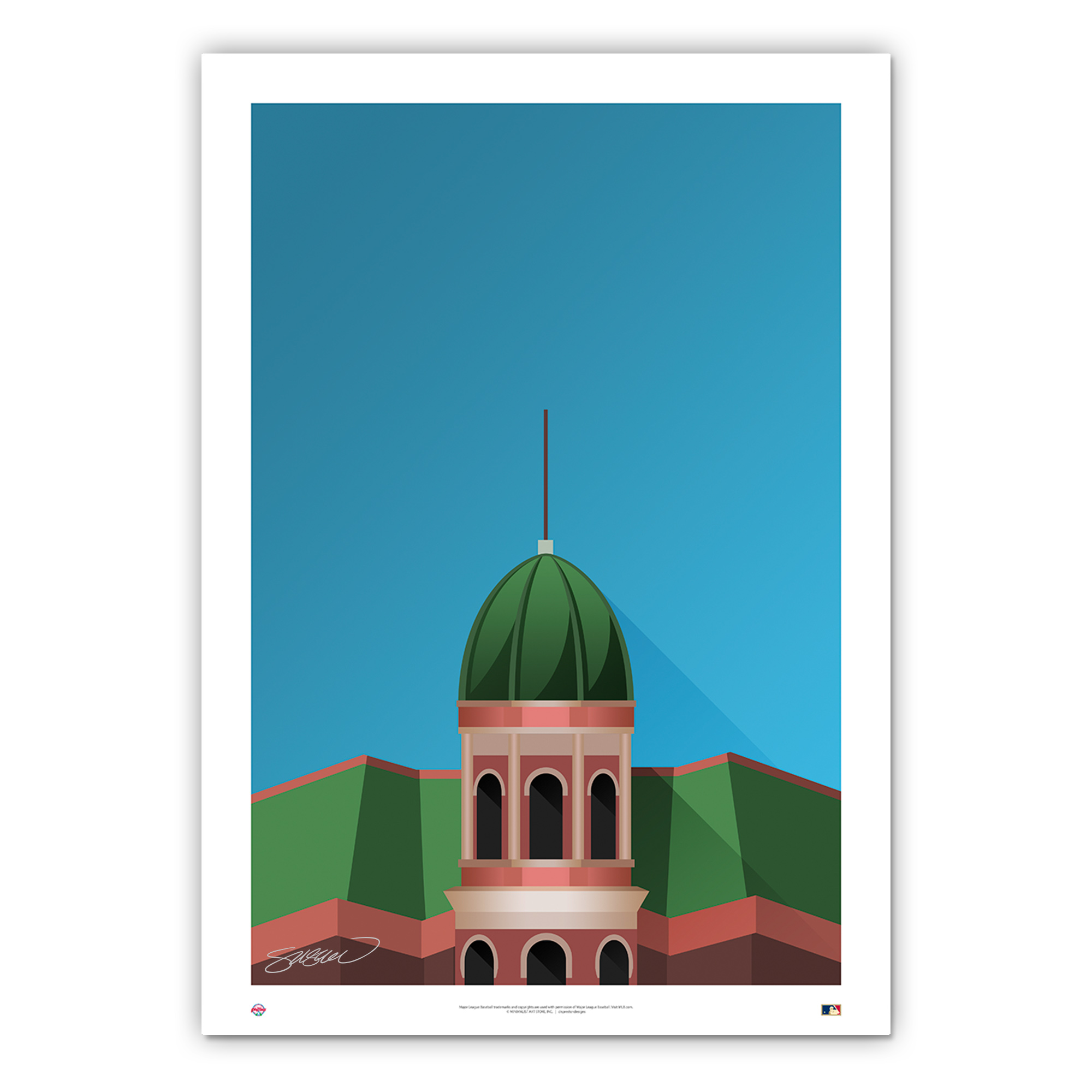 Shibe Park Minimalist Ballpark Collection 14 x 20 Fine Art Print by artist S. Preston