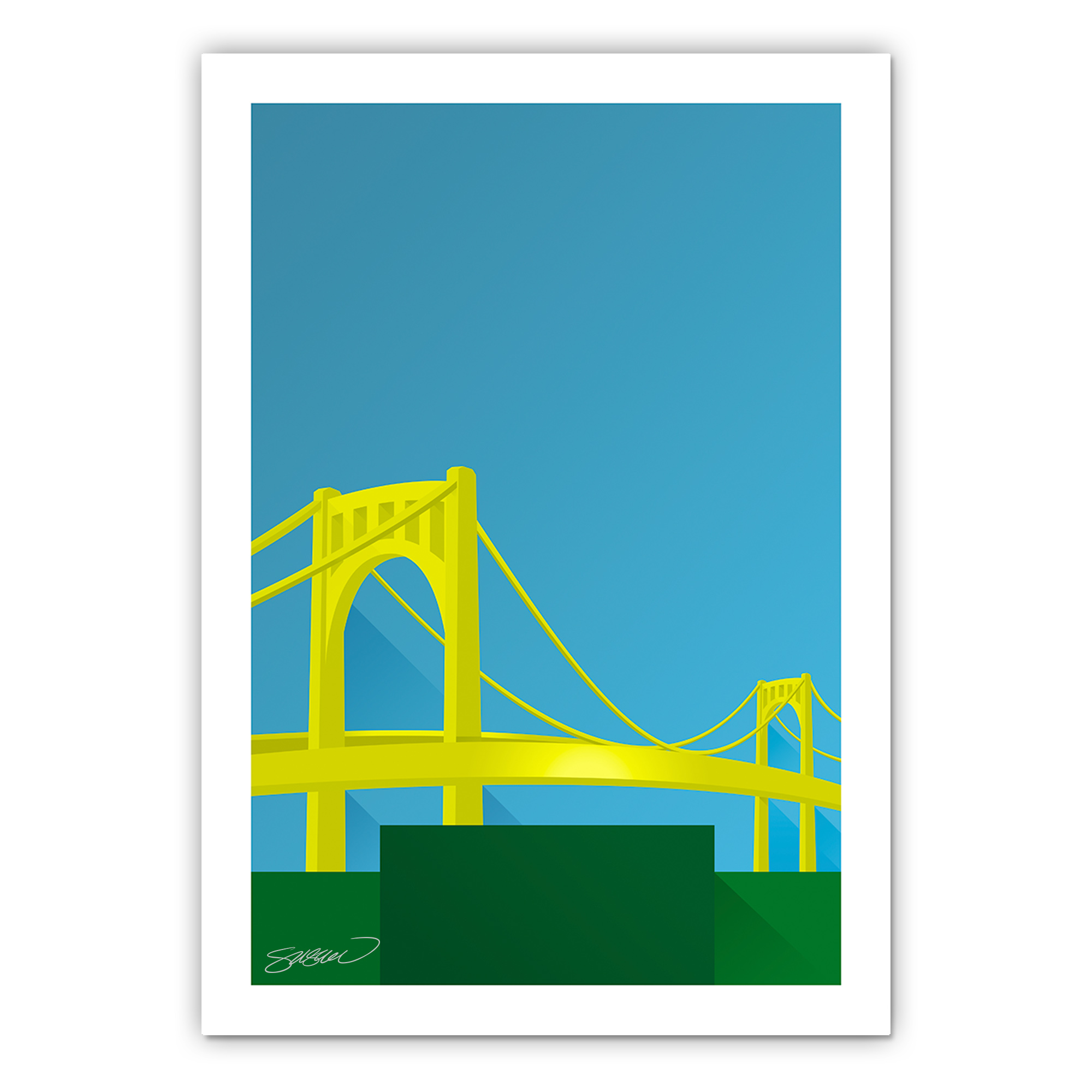 PNC Park Minimalist Ballpark Collection 14 x 20 Fine Art Print by artist S. Preston