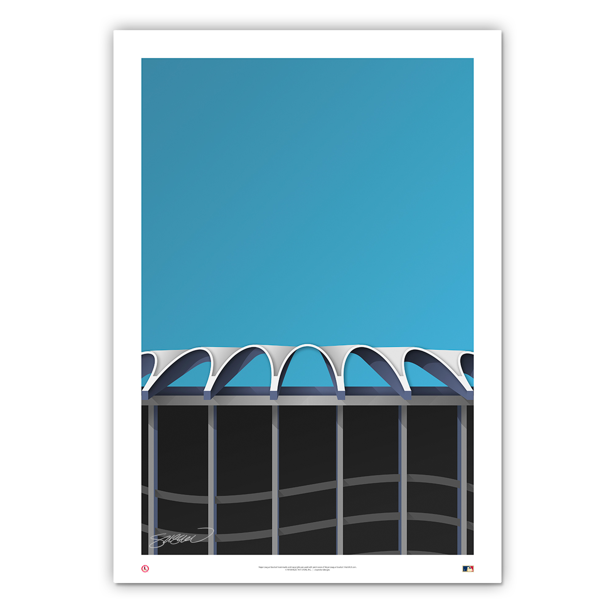 Busch Stadium #2 Minimalist Ballpark Collection 14 x 20 Fine Art Print by artist S. Preston