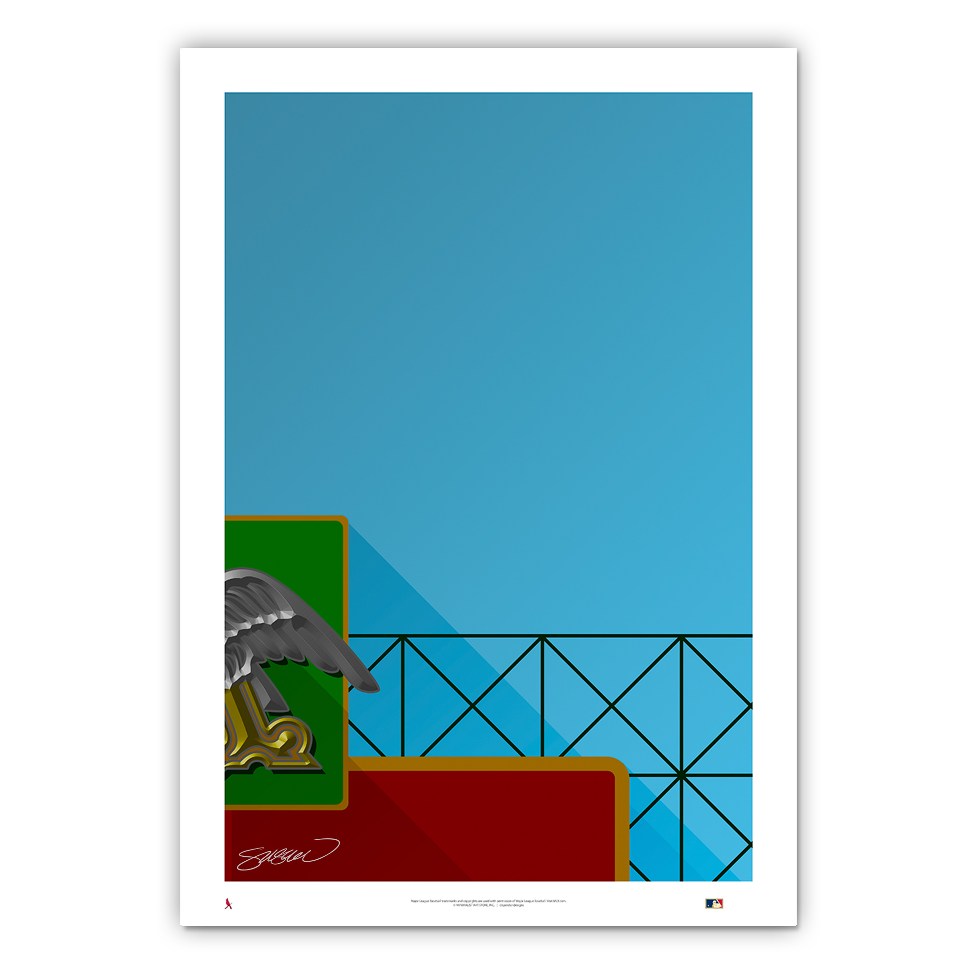Sportsmans Park Minimalist Ballpark Collection 14 x 20 Fine Art Print by artist S. Preston
