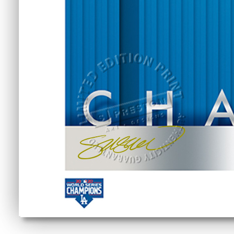 Los Angeles Dodgers #1 2020 Minimalist World Series Collection 14 x 20 Fine Art Print by artist S. Preston - Ltd Ed of 350