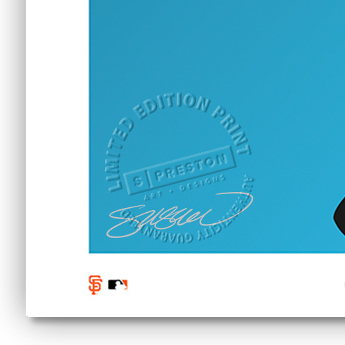 San Francisco Giants Baseball Bugs Minimalist Looney Tunes Collection 14 x 20 Fine Art Print by artist S. Preston - Ltd Ed of 100