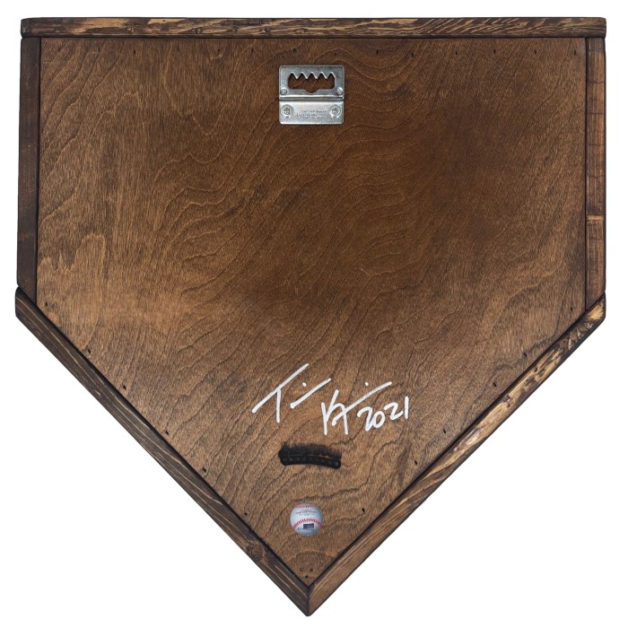 Tom Glavine Hall of Fame Vintage Distressed Wood 20 Inch Heritage Red Home Plate Ltd Ed of 50