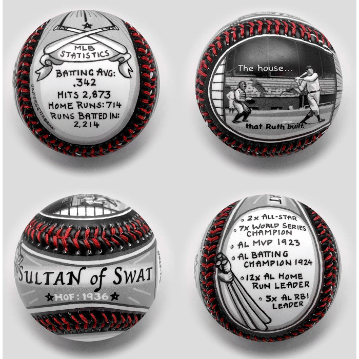 Babe Ruth G.O.A.T. Unforgettaballs Limited Commemorative Baseball with Lucite Gift Box