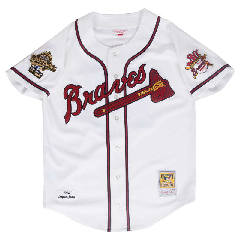 Men's Mitchell & Ness Chipper Jones 1995 Atlanta Braves Authentic Home Jersey