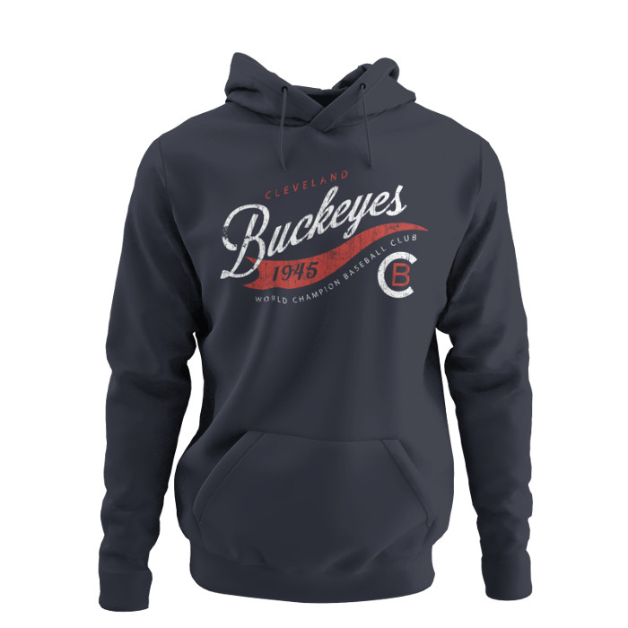 Unisex Teambrown Champions 1945 Cleveland Buckeyes Premium Navy Hooded Sweatshirt