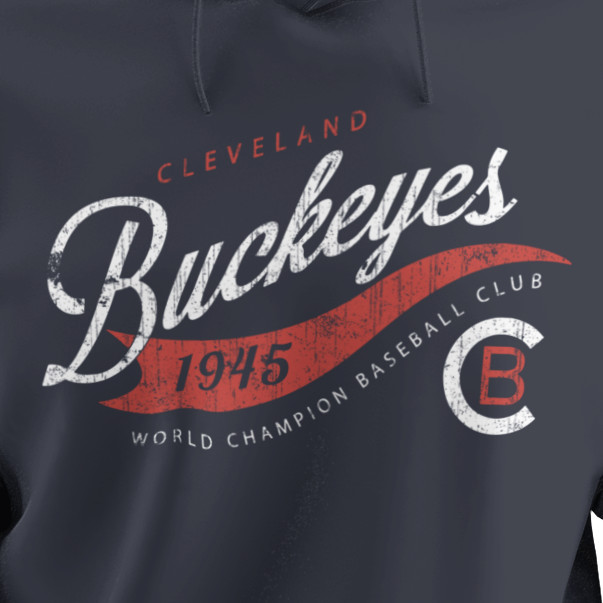 Unisex Teambrown Champions 1945 Cleveland Buckeyes Premium Navy Hooded Sweatshirt