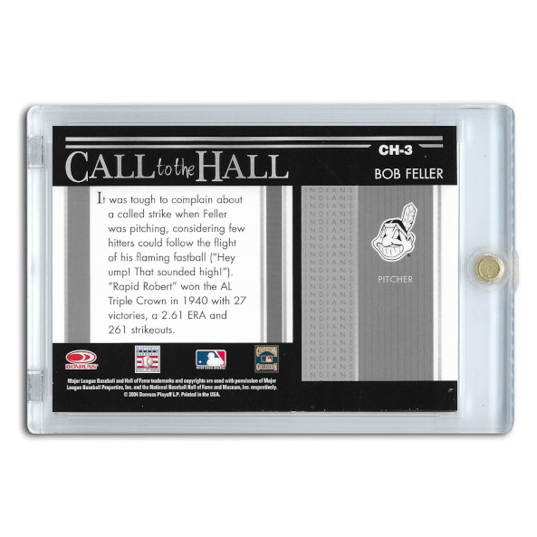 Bob Feller Autographed Card 2004 Donruss Timelines Call to the Hall
