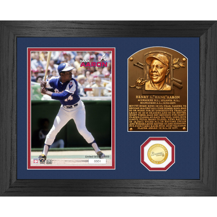 Highland Mint Hank Aaron Hall of Fame Plaque Bronze Coin 13 x 16 Photo Mint Highland Mint Hank Aaron Hall of Fame Plaque Bronze Coin 13 x 16 Photo Mint