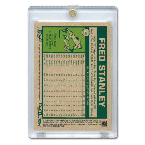 Fred Stanley Autographed Card 2019 Topps Archives Franchise Favorites