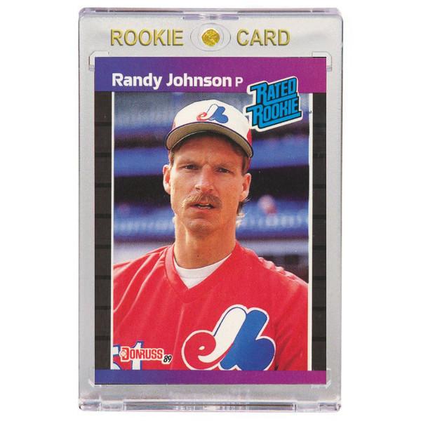 Randy Johnson Autographed 1989 Topps Rookie Card #647 Montreal Expos  Vintage Rookie Era Signature Beckett BAS #14612434