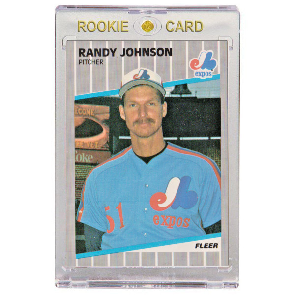 Randy Johnson baseball card (Montreal Expos Mariners Diamondbacks) 1989  Score #645 Rookie