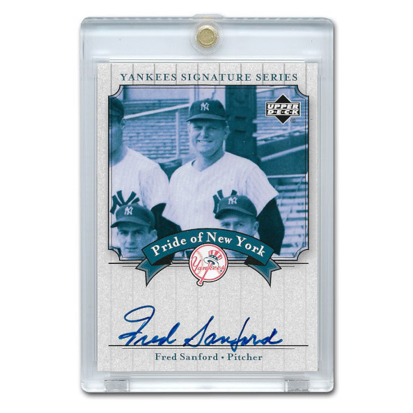 Fred Sanford Autographed Card 2003 Upper Deck Yankees