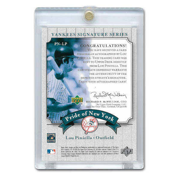 Lou Piniella Autographed Card 2003 Upper Deck Yankees Signature Series #PN-LP