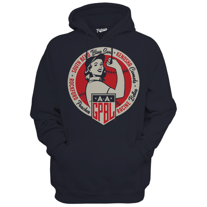Unisex Teambrown AAGPBL Original 4 Navy Diamond Hooded Sweatshirt Unisex Teambrown AAGPBL Original 4 Navy Diamond Hooded Sweatshirt