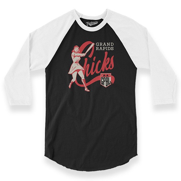 Unisex Teambrown Grand Rapids Chicks AAGPBL Longsleeve Baseball Shirt