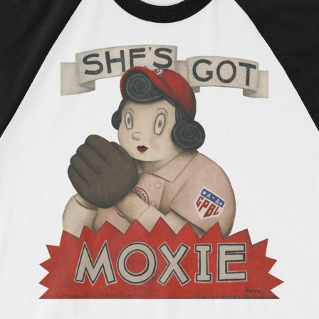 Unisex Teambrown She's Got Moxie AAGPBL Longsleeve Baseball Shirt