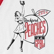 Unisex Teambrown Rockford Peaches AAGPBL Longsleeve Baseball Shirt