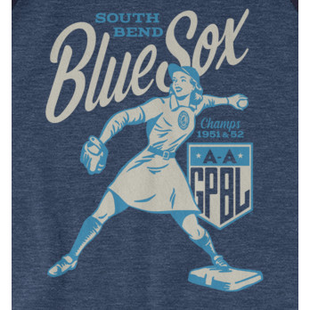 Unisex Teambrown South Bend Blue Sox AAGPBL Longsleeve Baseball Shirt