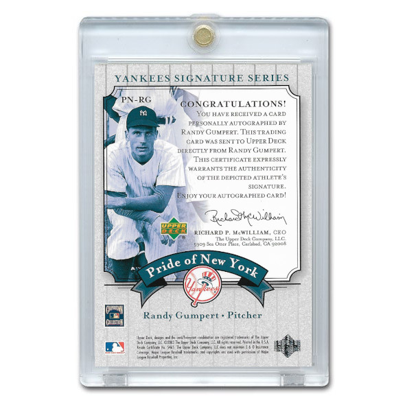Randy Gumpert Autographed Card 2003 Upper Deck Yankees Signature Series #PN-RG
