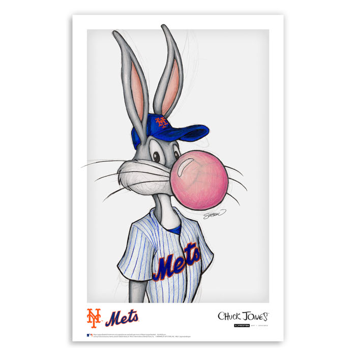 New York Mets Bubblegum Bugs Minimalist Looney Tunes Collection 11 x 17 Fine Art Print by artist S. Preston New York Mets Bubblegum Bugs Minimalist Looney Tunes Collection 11 x 17 Fine Art Print by artist S. Preston