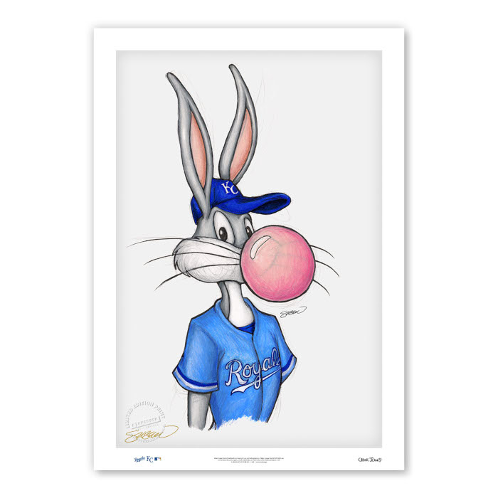 Kansas City Royals Bubblegum Bugs Minimalist Looney Tunes Collection 14 x 20 Fine Art Print by artist S. Preston - Ltd Ed of 100