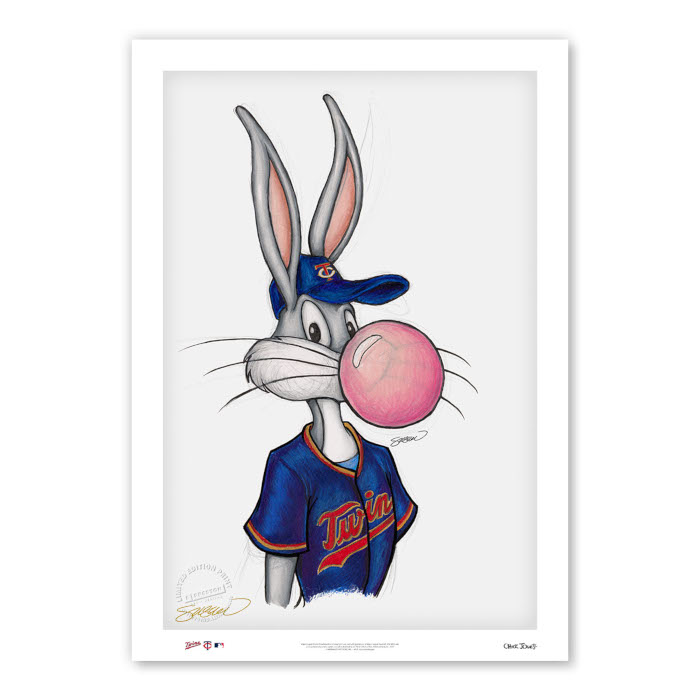Minnesota Twins Bubblegum Bugs Minimalist Looney Tunes Collection 14 x 20 Fine Art Print by artist S. Preston - Ltd Ed of 100 Minnesota Twins Bubblegum Bugs Minimalist Looney Tunes Collection 14 x 20 Fine Art Print by artist S. Preston - Ltd Ed of 100