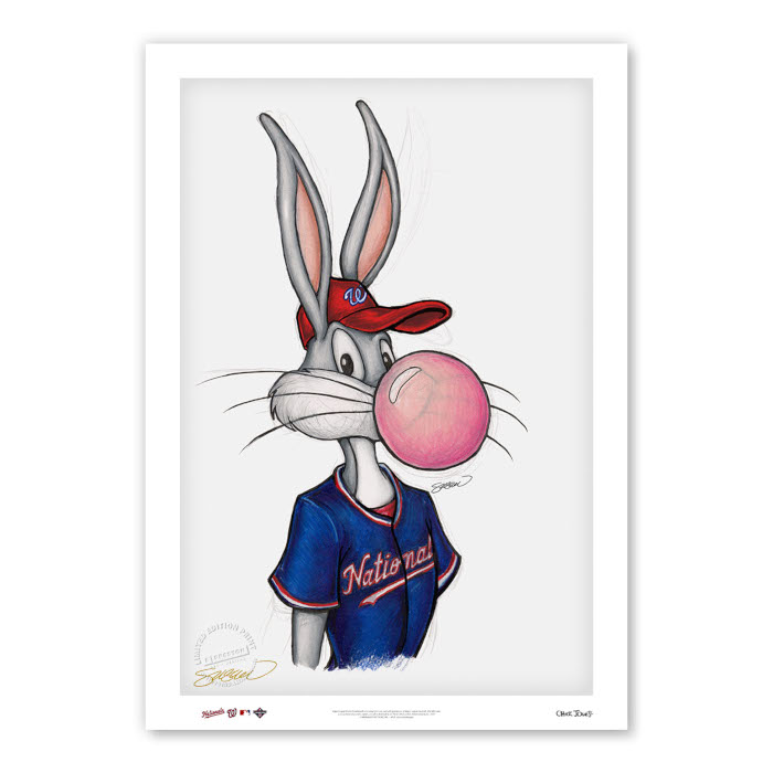 Washington Nationals Bubblegum Bugs Minimalist Looney Tunes Collection 14 x 20 Fine Art Print by artist S. Preston - Ltd Ed of 100 Washington Nationals Bubblegum Bugs Minimalist Looney Tunes Collection 14 x 20 Fine Art Print by artist S. Preston - Ltd Ed of 100