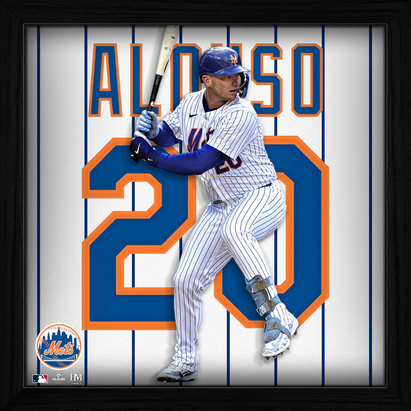 Highland Mint Pete Alonso New York Mets 13 x 13 Impact Jersey Framed Print Highland Mint Pete Alonso New York Mets 13 x 13 Impact Jersey Framed Print