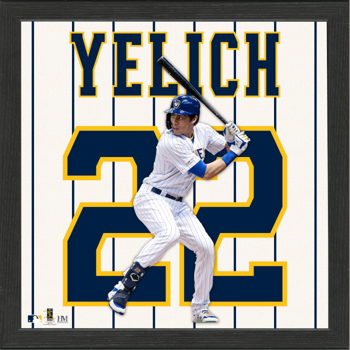 Christian Yelich Milwaukee Brewers Signed Autographed Blue #22 Jersey –