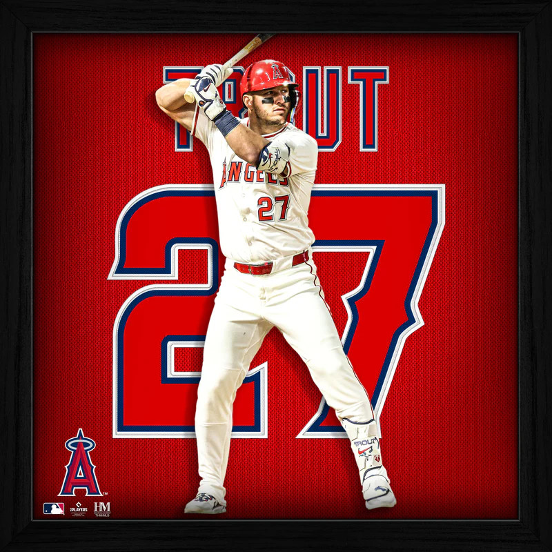 Highland Mint Mike Trout Los Angeles Angels 13 x 13 Impact Jersey Framed Print