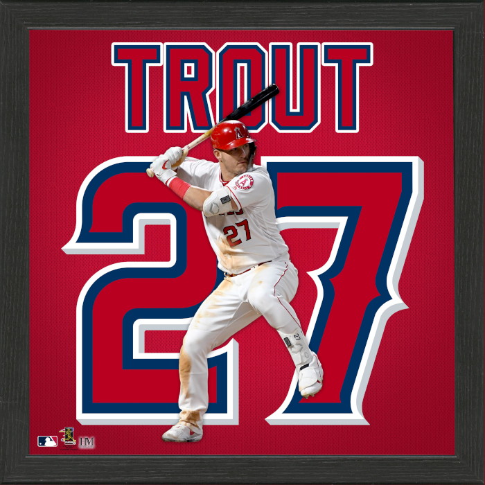 Highland Mint Mike Trout Los Angeles Angels 13 x 13 Impact Jersey