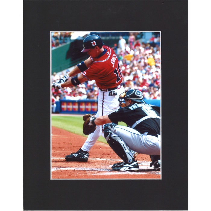 Matted 8x10 Photo- Chipper Jones Batting Matted 8x10 Photo- Chipper Jones Batting