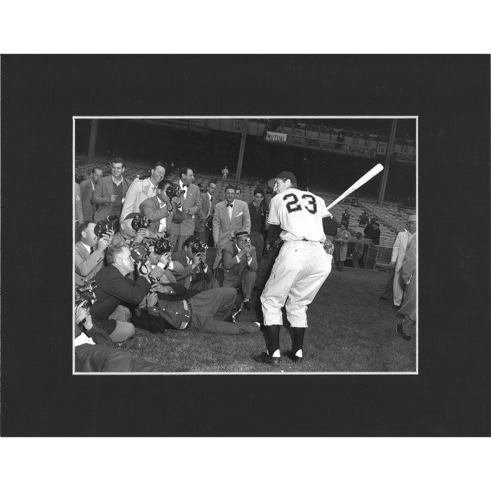 Matted 8x10 Photo- Bobby Thomson Batting
