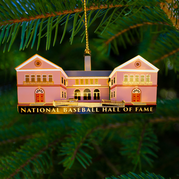 Baseball Hall of Fame Brass Building Ornament
