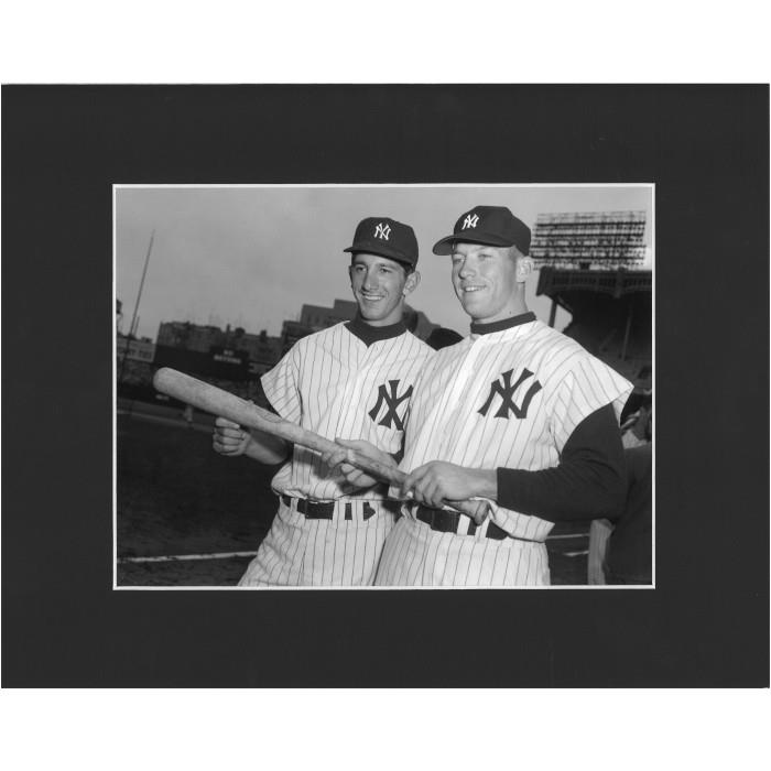 Matted 8x10 Photo- Roger Maris, Willie Mays and Mickey Mantle